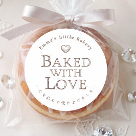 Pegatina Redonda Classic Typography Baked with Love