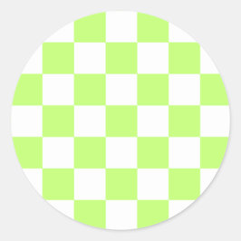 Pegatina Redonda Classic visual lime checkerboard