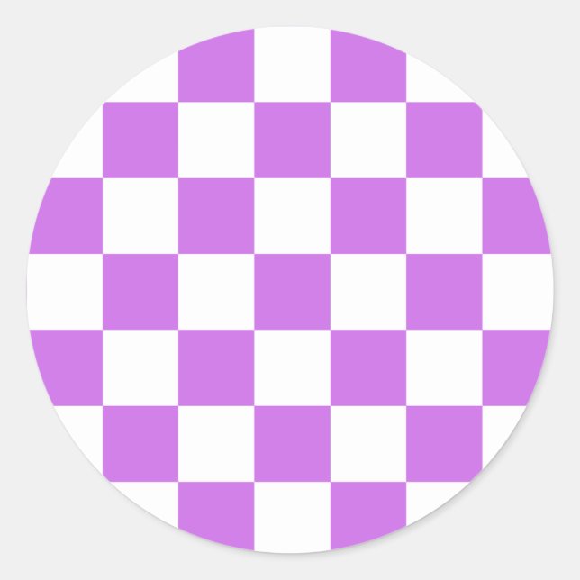 Pegatina Redonda Classic visual magenta checkerboard  (Anverso)
