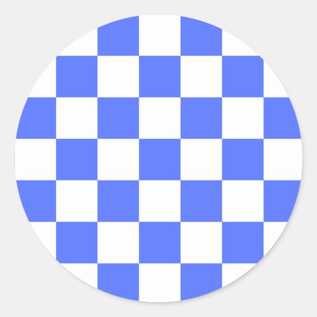 Pegatina Redonda Classic visual sapphire checkerboard  (Anverso)