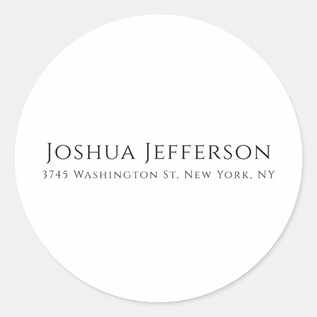 Pegatina Redonda Classical Professional Creative Plain Black White (Anverso)