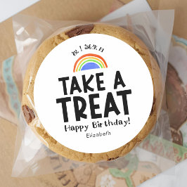 Pegatina Redonda Classroom Treat Birthday Rainbow Simple