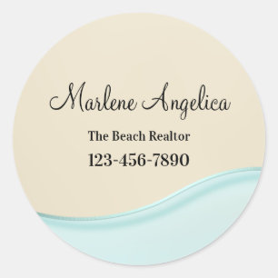 Pegatina Redonda Classy Beach Theme Realtor Pegatinas Labels