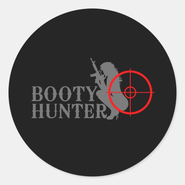 Pegatina Redonda Classy Booty Hunter (Anverso)