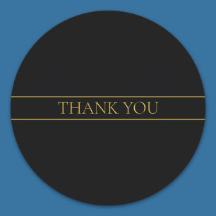 Pegatina Redonda Classy Personalizable Gold Text & Lines