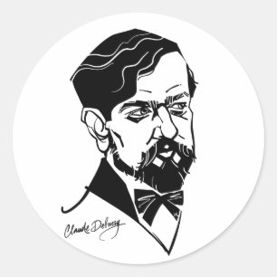 Pegatina Redonda Claude Debussy