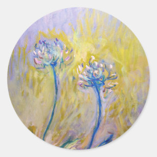 Pegatina Redonda Claude Monet - Agapanthus
