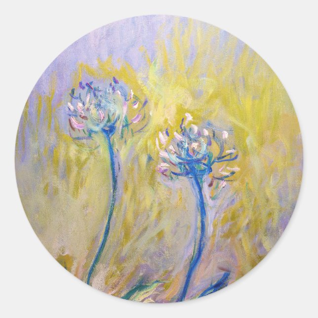 Pegatina Redonda Claude Monet - Agapanthus (Anverso)