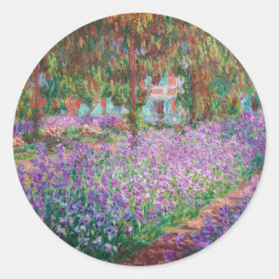 Pegatina Redonda Claude Monet - El jardín del artista en Giverny