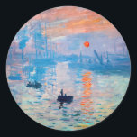 Pegatina Redonda Claude Monet - Impresión, amanecer<br><div class="desc">Impression,  Sunrise (Impression,  Soleil levant) - Claude Monet,  Oil on canvas,  Impression 1872,  Sunrise representa el puerto de Le Havre,  la ciudad natal de Monet.</div>