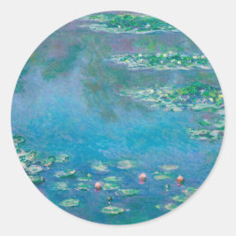 Pegatina Redonda Claude Monet. Lilies de agua. Impresionismo francé
