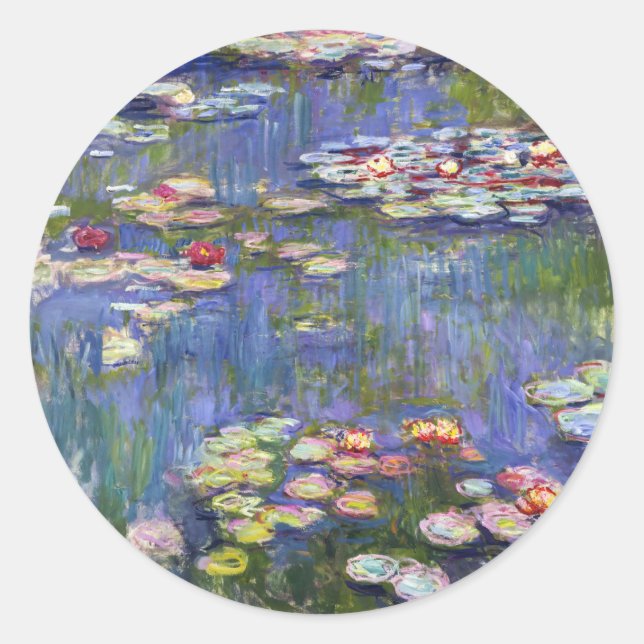 Pegatina Redonda Claude Monet - Lilies de agua / Nympheas (Anverso)