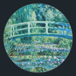 Pegatina Redonda Claude Monet - Lilis De Agua Y Puente Japonés<br><div class="desc">Claude Monet - Lilies De Agua Y Puente Japonés (1899)</div>