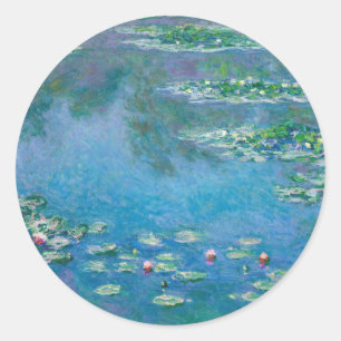 Pegatina Redonda Claude Monet - Nenúfares 1906