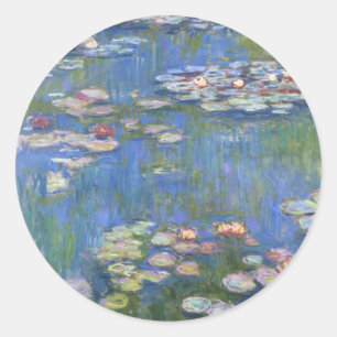 Pegatina Redonda Claude Monet // Water Lilies