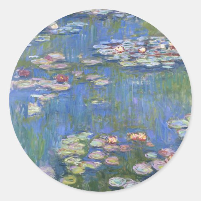Pegatina Redonda Claude Monet // Water Lilies (Anverso)