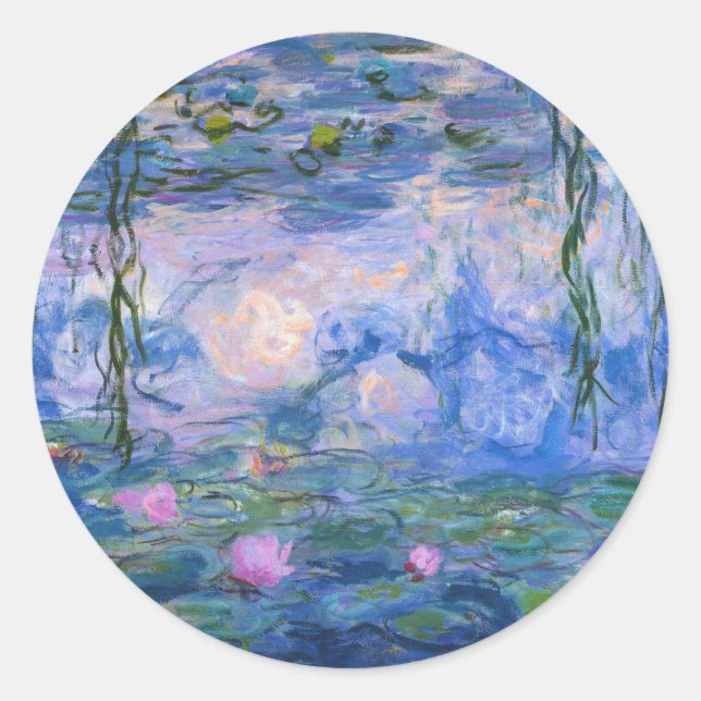 Pegatina Redonda Claude Monet - Water Lilies (Anverso)
