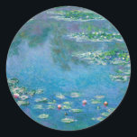 Pegatina Redonda Claude Monet - Water Lilies 1906<br><div class="desc">Lilies de agua (Nympheas) - Claude Monet,  Petróleo en lienzo,  1906</div>