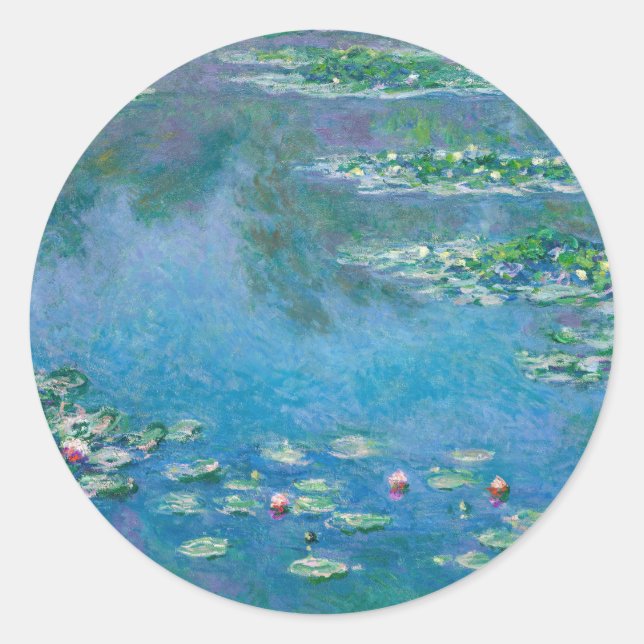 Pegatina Redonda Claude Monet - Water Lilies 1906 (Anverso)