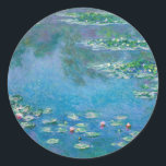 Pegatina Redonda Claude Monet - Water Lilies 1906<br><div class="desc">Lilies de agua (Nympheas) - Claude Monet,  Petróleo en lienzo,  1906</div>