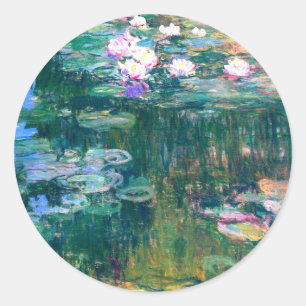 Pegatina Redonda Claude Monet Water Lilies 1917