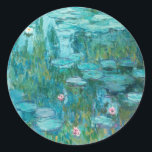 Pegatina Redonda Claude Monet Water Lilies Boda<br><div class="desc">Pegatina Boda Claude Monet Water Lilies</div>