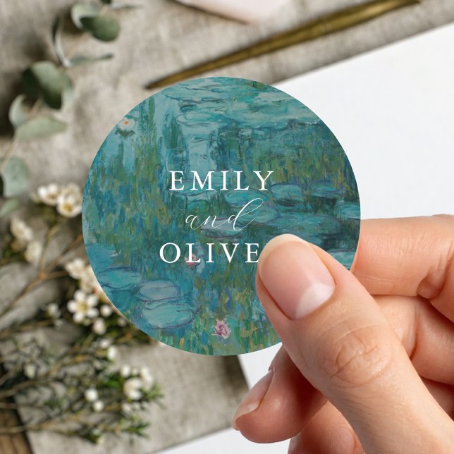 Pegatina Redonda Claude Monet Water Lilies Boda (Subido por el creador)