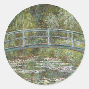 Pegatina Redonda Claude Monet Water Lily Pond (puente japonés de fú