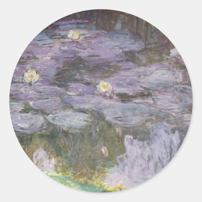 Pegatina Redonda Claude Monet | Waterlios (Anverso)