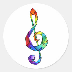 Pegatina Redonda Cláusula musical del arcoiris