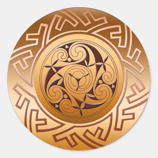 Pegatina Redonda Clave celta y espiral (Anverso)