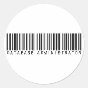 Pegatina Redonda Clave de barras del administrador de base de datos