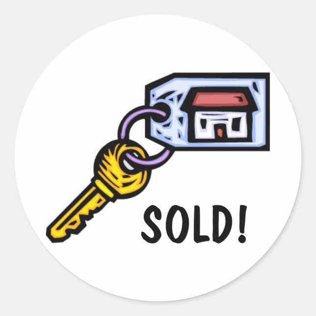 Pegatina Redonda Clave de la casa (Anverso)