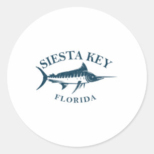 Pegatina Redonda Clave retro siesta en Florida pesca vintage