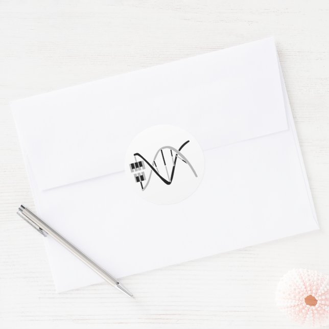 Pegatina Redonda Claves al ADN genético musical (Sobre)