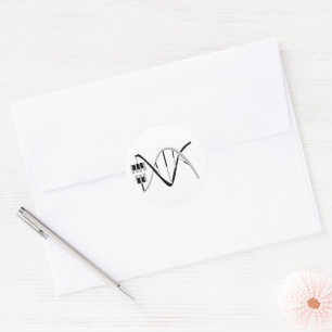 Pegatina Redonda Claves al ADN genético musical