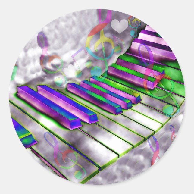 Pegatina Redonda Claves de mi corazón #2_ (Anverso)