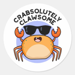 Pegatina Redonda Clawsome Funny Crab Pun