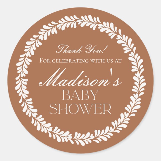 Pegatina Redonda Clay Talavera Tile España Fiesta Baby Shower (Anverso)