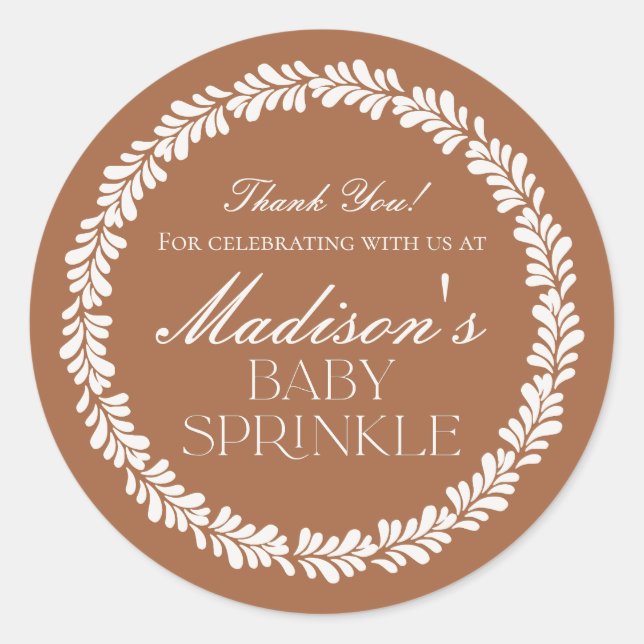 Pegatina Redonda Clay Talavera Tile España Fiesta Bebé Sprinkle (Anverso)