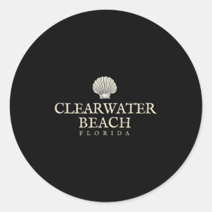 Pegatina Redonda Clearwater Beach Fl , Clearwater Shirt, Florida Te