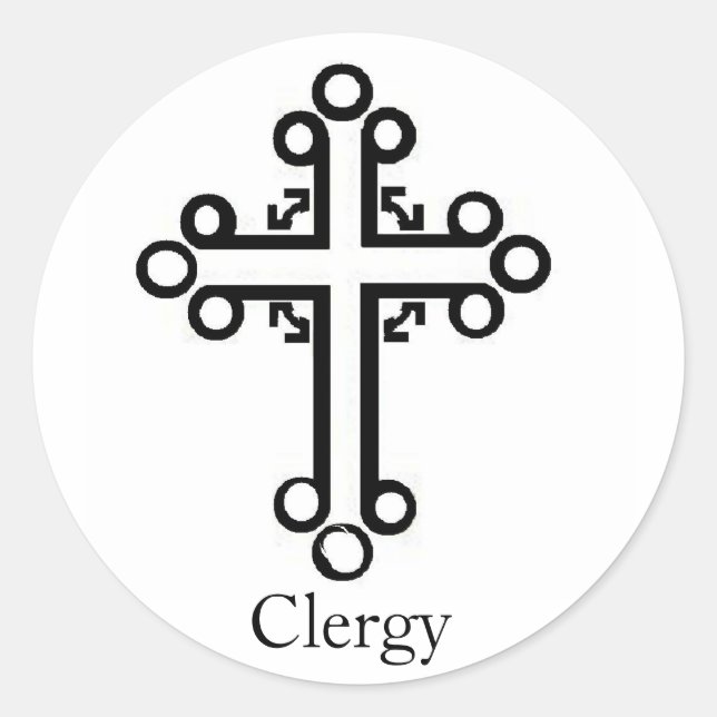 Pegatina Redonda Clergy Sticker (Anverso)