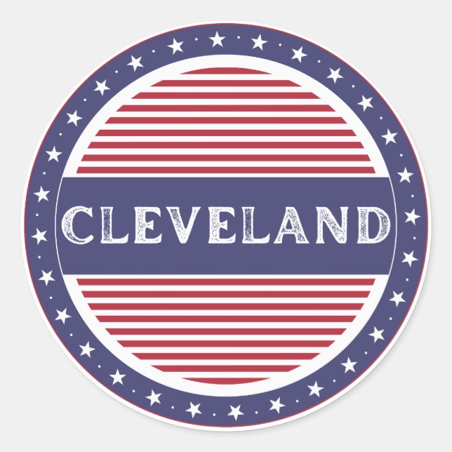 Pegatina Redonda Cleveland City Pride Emblem – American Identity (Anverso)