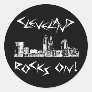 Pegatina Redonda ¡Cleveland Rocks!