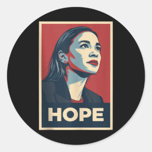 Pegatina Redonda Clic Aoc Alexandria Ocasio Cortez 2028 Para Presid