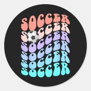 Pegatina Redonda Clic Fútbol Solo Chica Que Ama Pink Marcador Juego