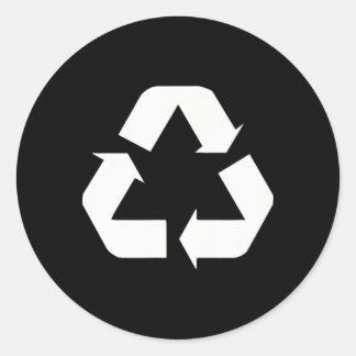 Pegatina Redonda Clic Green-white Recycle Rótulo Design Standard