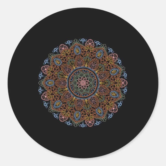 Pegatina Redonda Clic Mandala Style 86 47 Sutil resistencia contra  (Anverso)