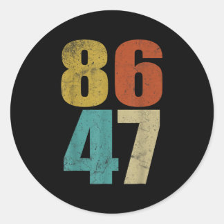 Pegatina Redonda Clic Retro Vintage 80 Estilo 86 47 Anti Trump