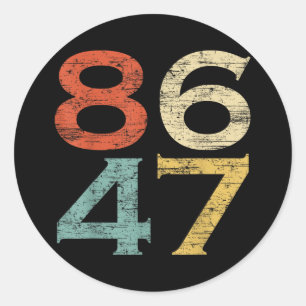Pegatina Redonda Clic Vintage Style 86 47 Anti Trump